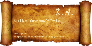 Kulka Annamária névjegykártya