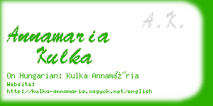 annamaria kulka business card